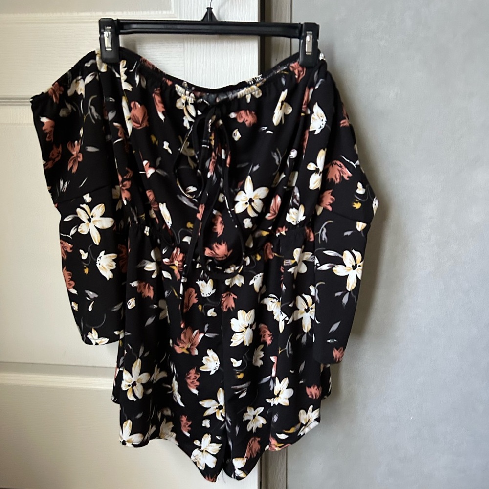 Shein Black Floral Romper